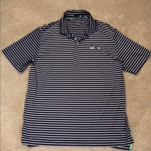 RLX Ralph Lauren Navy Polo Golf Shirt with Stripes